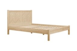 Birlea King Bed Frame Oak Brown Wooden Herringford 5ft 150cm in Light Oak - thumbnail 6