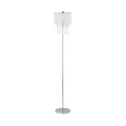 ValueLights Bronte Chrome Floor Lamp with Acrylic Droplet Chandelier Style Shade in Silver - thumbnail 6