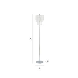 ValueLights Bronte Chrome Floor Lamp with Acrylic Droplet Chandelier Style Shade in Silver - thumbnail 8
