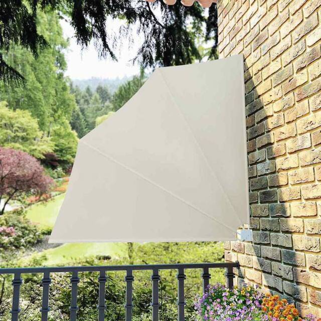Berkfield Home Collapsible Balcony Side Awning Cream 140x140 cm - image 1