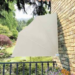 Berkfield Home Collapsible Balcony Side Awning Cream 140x140 cm - thumbnail 1