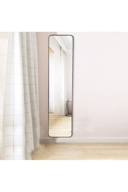 Full-Length Dressing Mirror with Metal Frame - Floor/Wall Mount Cheval Mirror in Black