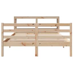 Berkfield Home Beautiful Bed Frame without Mattress 140x200 cm Solid Wood Pine in Natural - thumbnail 4