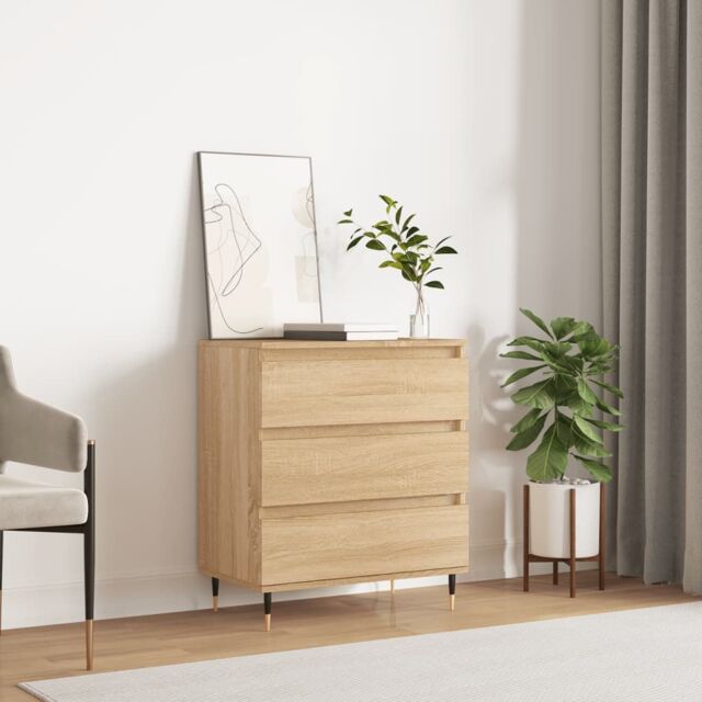 Berkfield Home Sideboard Sonoma Oak 60x35x70 cm Engineered Wood in Brown - Size: 60 x 35 x 70 cm - image 1
