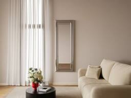 Vente-unique Rectangular Metal Wall Mirror - W. 60 X H. 170 Cm - Chrome - BORAYA in Silver