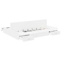 Berkfield Home Storage Bed Frame White 140 x 190 cm Melamined Board - thumbnail 1
