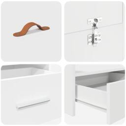 Berkfield Home Storage Bed Frame White 140 x 190 cm Melamined Board - thumbnail 9