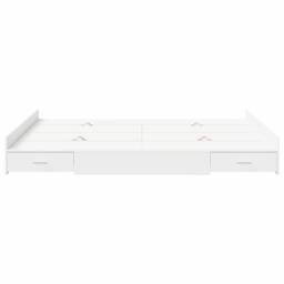 Berkfield Home Storage Bed Frame White 140 x 190 cm Melamined Board - thumbnail 5