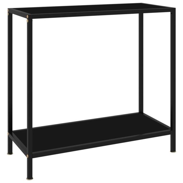 Berkfield Home Console Table Black 80x35x75 cm Tempered Glass - Size: 80 x 35 x 75 cm - image 1