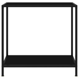 Berkfield Home Console Table Black 80x35x75 cm Tempered Glass - Size: 80 x 35 x 75 cm - thumbnail 2