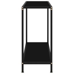Berkfield Home Console Table Black 80x35x75 cm Tempered Glass - Size: 80 x 35 x 75 cm - thumbnail 3