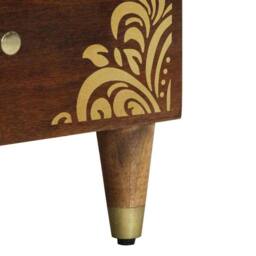 Berkfield Home Bedside Cabinet 40x33x46 cm Solid Wood Mango in Brown - Size: 40 x 33 x 46 cm - thumbnail 8