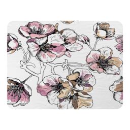 Benjamin Tate Design Flower Illustration Blanket in Natural - Size: 120 cm x 150 cm - thumbnail 1