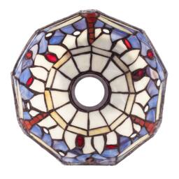 Happy Homewares Lavender Purple Toned Stained Glass Dragonfly Tiffany Pendant Shade - thumbnail 5