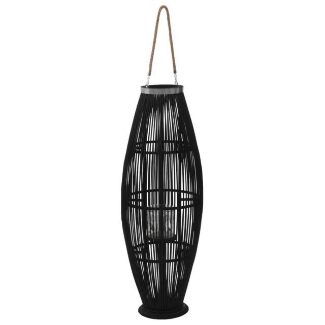 Berkfield Home Hanging Candle Lantern Holder Bamboo Black 95 cm - image 1