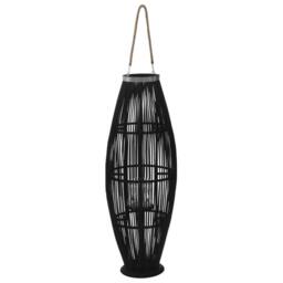 Berkfield Home Hanging Candle Lantern Holder Bamboo Black 95 cm