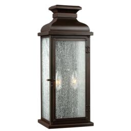 Loops Outdoor IP44 Twin Wall Light Dark Aged Copper LED E14 60W d00905 - thumbnail 1