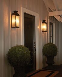 Loops Outdoor IP44 Twin Wall Light Dark Aged Copper LED E14 60W d00905 - thumbnail 2