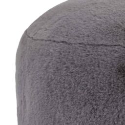 icon Milano Rabbit Faux Fur Round Footstool Bean Bag in Light Grey - Size: Medium - thumbnail 4