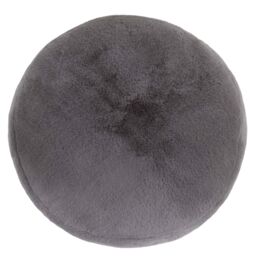 icon Milano Rabbit Faux Fur Round Footstool Bean Bag in Light Grey - Size: Medium - thumbnail 3