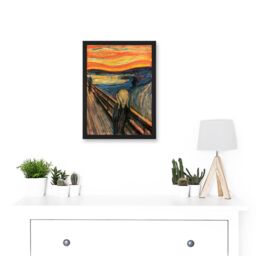 Artery8 Edvard Munch The Scream Classic Old Master Fear A4 Artwork Framed Wall Art Print in Black - thumbnail 2