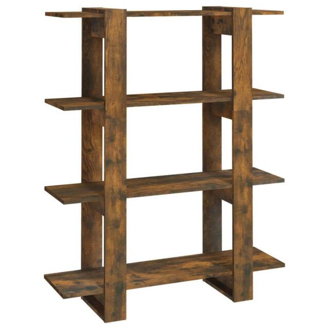 Berkfield Home Book Cabinet/Room Divider Smoked Oak 100x30x123.5 cm in Brown - image 1