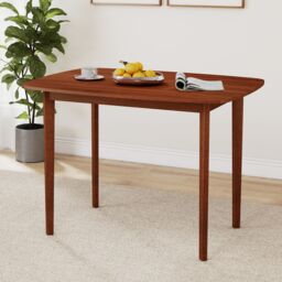 Costway Rectangular Kitchen Table 110cm Wooden Dining Table for 2-4 People in Walnut - thumbnail 3