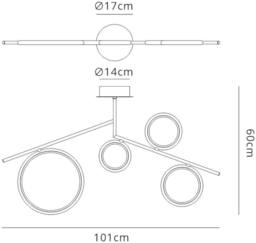 Netlighting Olimpia Ceiling 42W LED 3000K 3150lm IP20 Satin Gold - thumbnail 2