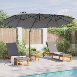 Berkfield Home Modern Garden Cantilever Parasol Anthracite 372 x 198 x 253 cm in Dark Grey - thumbnail 4