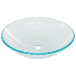Berkfield Home Durable Bathroom Sink with Tap & Push Drain Clear Tempered Glass - thumbnail 5
