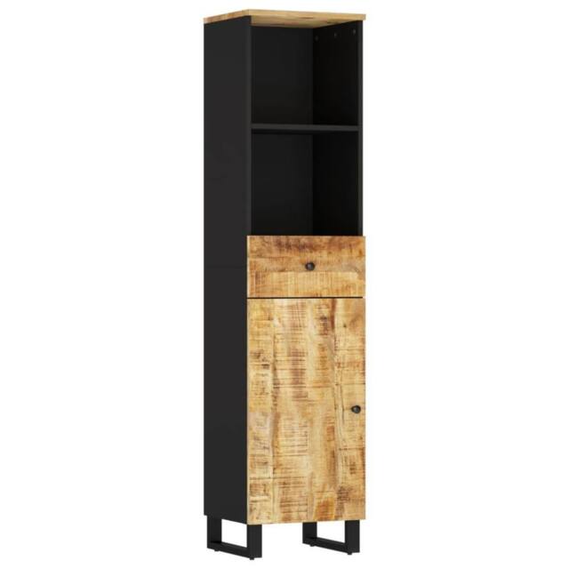 Berkfield Home Bathroom Cabinet 38x33x160 cm Solid Wood Mango in Brown - Size: 38 x 33 x 160 cm - image 1