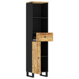 Berkfield Home Bathroom Cabinet 38x33x160 cm Solid Wood Mango in Brown - Size: 38 x 33 x 160 cm - thumbnail 3