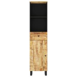 Berkfield Home Bathroom Cabinet 38x33x160 cm Solid Wood Mango in Brown - Size: 38 x 33 x 160 cm - thumbnail 4