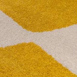THE RUGS Joli Chequered Soft & Dense Pile Living Room & Bedroom Rug in Yellow - Size: 200 cm x 290 cm - thumbnail 5