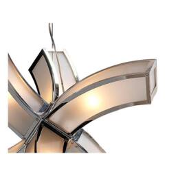 Netlighting Duna E27 Pendant 6 arms 6 Light E27 Chrome White Acrylic in Grey - thumbnail 3