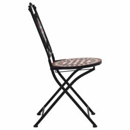Berkfield Home Mosaic Bistro Chairs 2 pcs Brown Ceramic - thumbnail 5