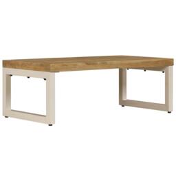 Berkfield Home Durable Coffee Table 100x50x35 cm Solid Mango Wood & Steel in Brown - Size: 100 x 50 x 35 cm - thumbnail 3