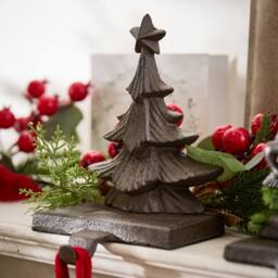 Dibor Christmas 3D Tree Decorative Stocking Hook Christmas Stocking Holder in Brown - Size: 1 Pack - thumbnail 3