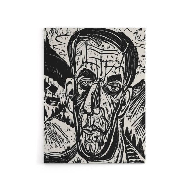 "Artery8 Head of Van de Velde Ernst Ludwig Kirchner Canvas Wall Art in White - Size: W18"" x H24""" - image 1