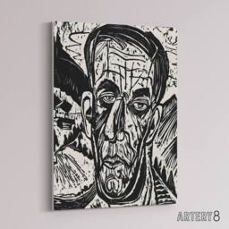 "Artery8 Head of Van de Velde Ernst Ludwig Kirchner Canvas Wall Art in White - Size: W18"" x H24""" - thumbnail 2
