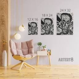 "Artery8 Head of Van de Velde Ernst Ludwig Kirchner Canvas Wall Art in White - Size: W18"" x H24""" - thumbnail 4