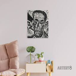 "Artery8 Head of Van de Velde Ernst Ludwig Kirchner Canvas Wall Art in White - Size: W18"" x H24""" - thumbnail 3