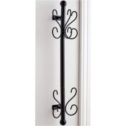 mysmartbuy Overdoor Wall, Coat or Hat Rack - Hanging Storage Rail with 5 Hooks in Black - thumbnail 2