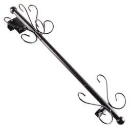 mysmartbuy Overdoor Wall, Coat or Hat Rack - Hanging Storage Rail with 5 Hooks in Black - thumbnail 5