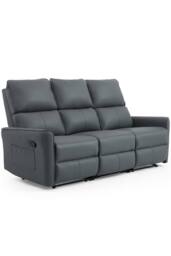 More4Homes Madrid 1+2+3 Seater W Console Manual Air Leather Recliner Sofa Set in Grey - thumbnail 5
