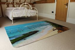 Benjamin Tate Design Fishermen On The Ocean Coast Of Sri Lanka Designer Rug in Natural - Size: Large - thumbnail 3