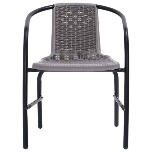Berkfield Home Elegant Garden Chairs 2 pcs Plastic Rattan & Steel 110 kg in Grey - image 1