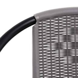 Berkfield Home Elegant Garden Chairs 2 pcs Plastic Rattan & Steel 110 kg in Grey - thumbnail 6