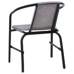 Berkfield Home Elegant Garden Chairs 2 pcs Plastic Rattan & Steel 110 kg in Grey - thumbnail 5
