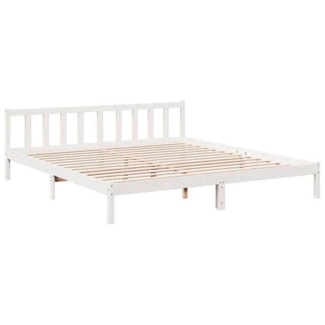 Berkfield Home Decorative Extra Long Bed Frame without Mattress White 180x210 cm - image 1